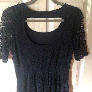By&By Navy Stretch mini dress Sz Med .scoop neck